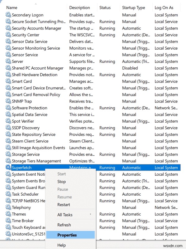 Windows 10 팁:SuperFetch 비활성화 