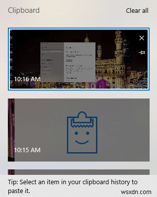 Windows 10 새 클립보드를 사용하는 방법