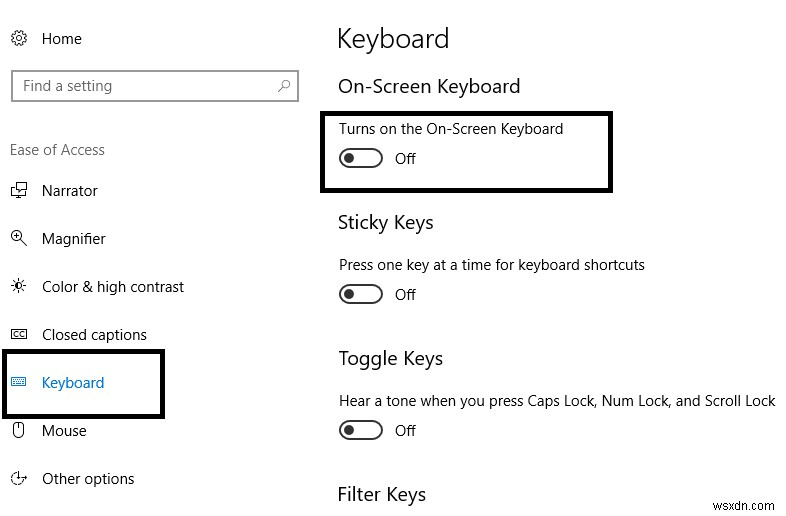 Windows 10 팁:화상 키보드 활성화 또는 비활성화 