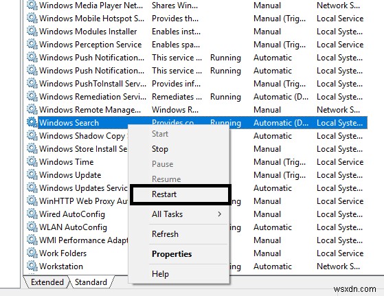 Windows 10에서 작업 표시줄 검색이 작동하지 않는 문제 수정 