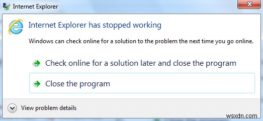 Internet Explorer가 작동하지 않는 문제 수정 