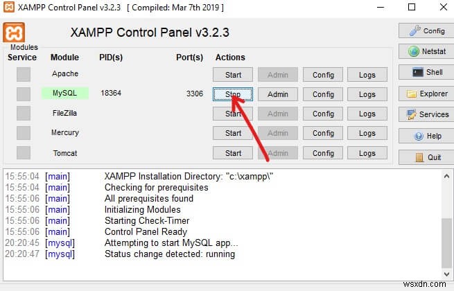 Windows 10에서 XAMPP 설치 및 구성