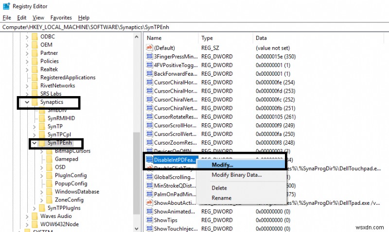 Windows 10에서 마우스가 연결된 경우 터치패드 비활성화