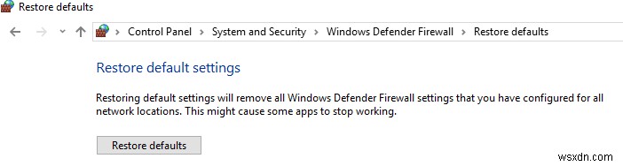 Windows Defender 방화벽을 활성화할 수 없는 문제 수정