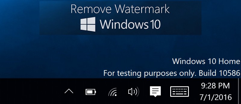 Windows 10에서 Windows 워터마크 활성화 제거