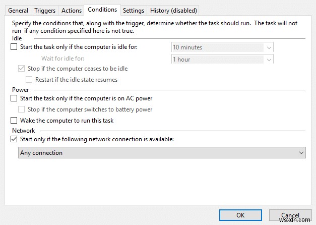 Windows 10에서 실행되지 않는 작업 스케줄러 수정 