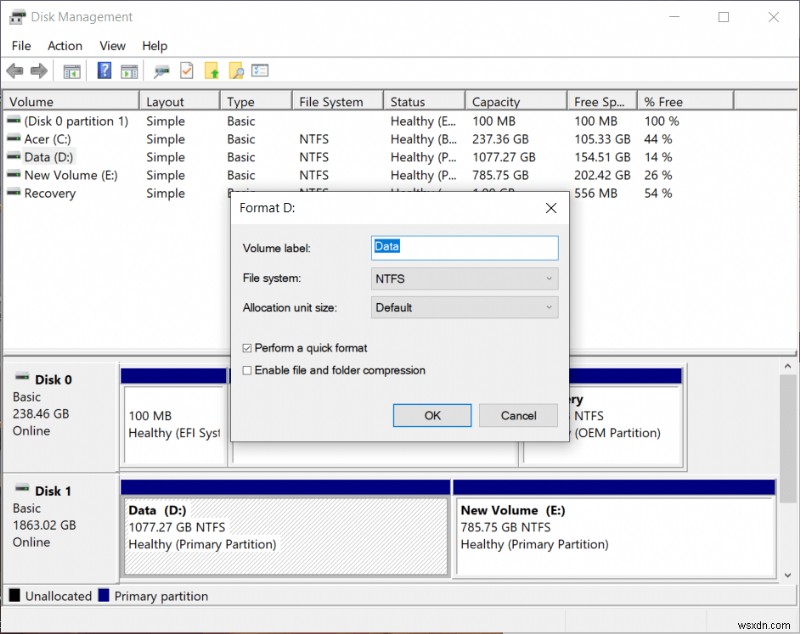 Windows 10에서 하드 드라이브를 포맷하는 방법 