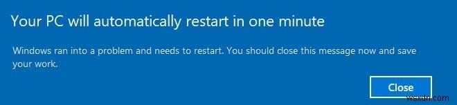 Fix Your PC는 1분 루프에서 자동으로 다시 시작됩니다. 