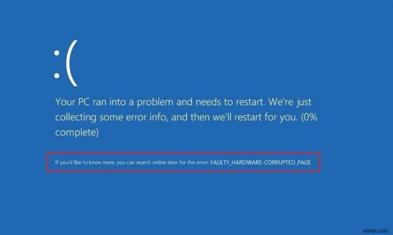 Windows 10에서 잘못된 하드웨어 손상 페이지 오류 수정 