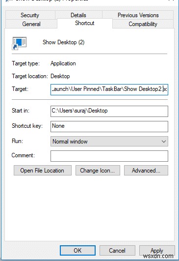 Windows 10에서 작업 표시줄에 바탕 화면 아이콘 표시를 추가하는 방법 