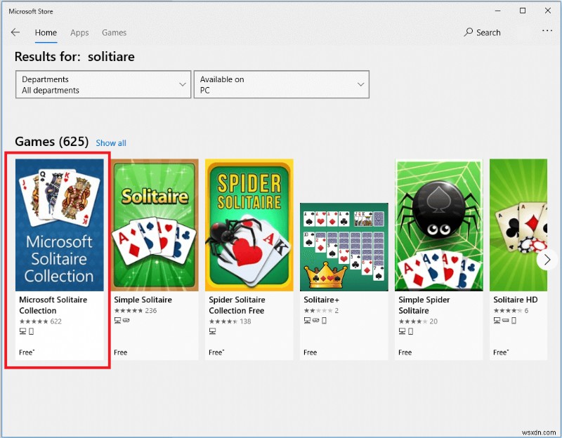 Microsoft Solitaire Collection을 시작할 수 없는 문제 수정