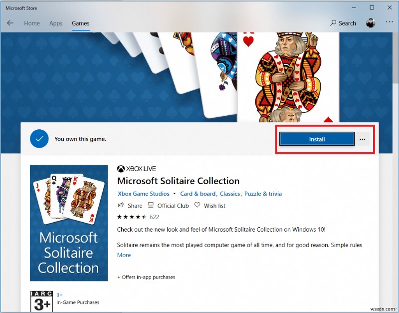 Microsoft Solitaire Collection을 시작할 수 없는 문제 수정