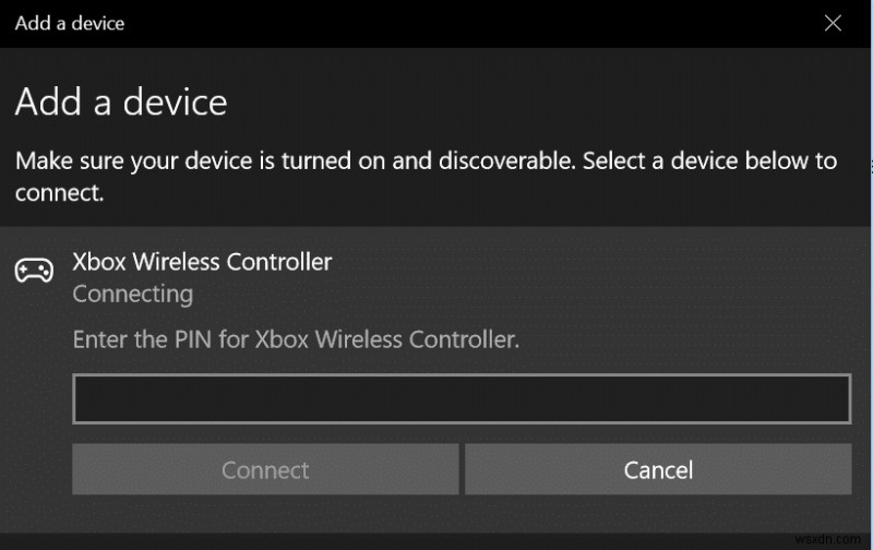 무선 수정 Xbox One 컨트롤러에는 Windows 10용 PIN이 필요합니다.