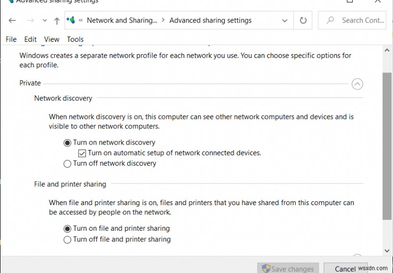 Windows 10에서 홈 그룹 없이 파일 및 프린터 공유