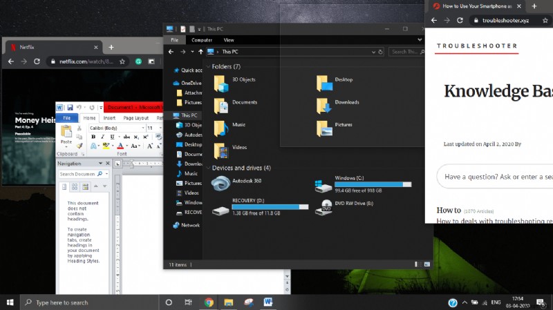 Windows 10에서 화면을 분할하는 5가지 방법
