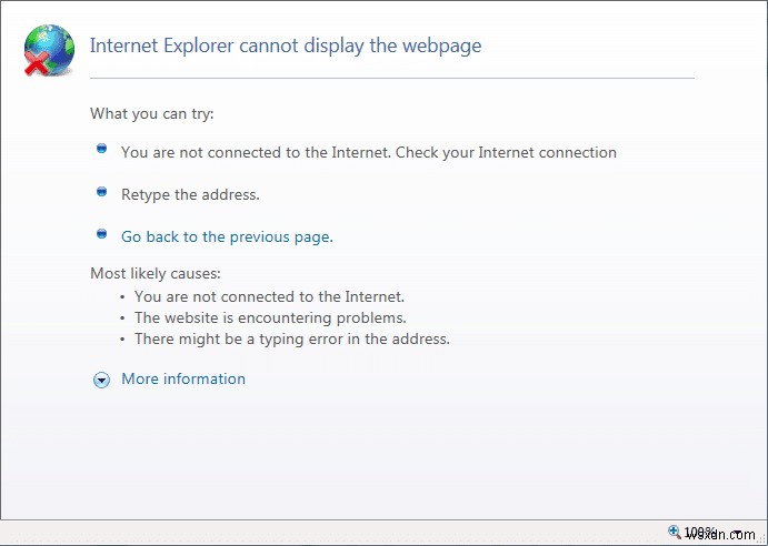Internet Explorer의 웹 페이지 복구 오류 수정