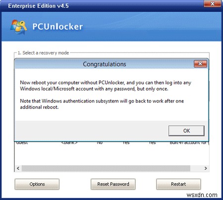 PCUnlocker로 Windows 10 잊어버린 암호 복구 