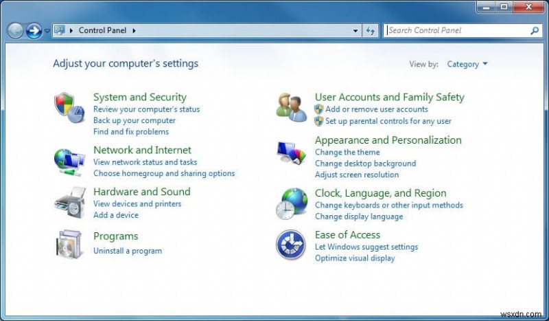 제어판을 여는 방법(Windows 10, 8, 7, Vista, XP)