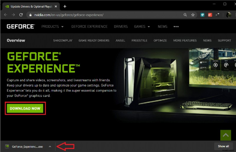 Geforce Experience 오류 코드 0x0003 수정