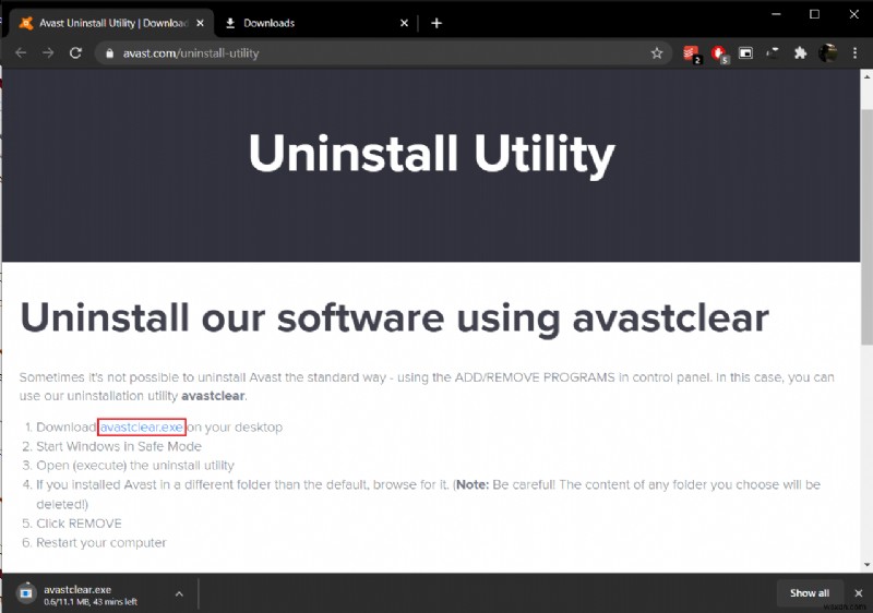 Windows 10에서 Avast Antivirus를 완전히 제거하는 5가지 방법