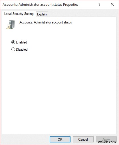 Windows 10의 로그인 화면에서 관리자 계정 활성화 또는 비활성화 