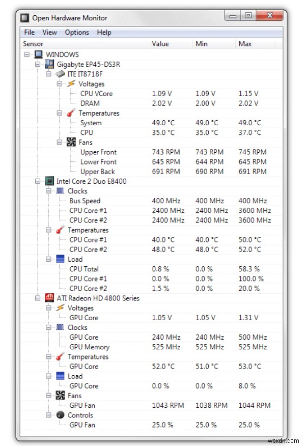 작업 표시줄에 CPU 및 GPU 온도를 표시하는 방법 