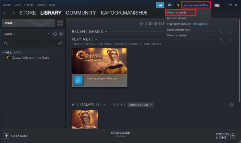 Steam 계정 이름을 변경하는 방법 