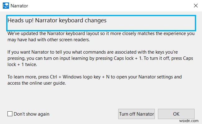 Windows 10에서 내레이터 음성을 끄는 방법