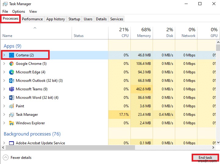 Windows 10 시작 메뉴 검색이 작동하지 않는 문제 수정 