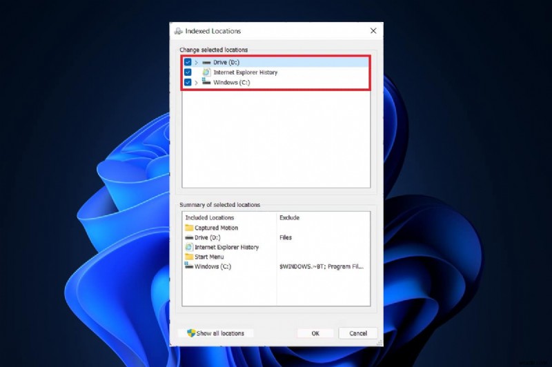 Windows 11에서 인덱싱 옵션을 구성하는 방법