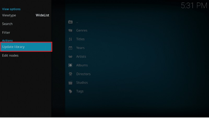 Kodi 라이브러리를 업데이트하는 방법 