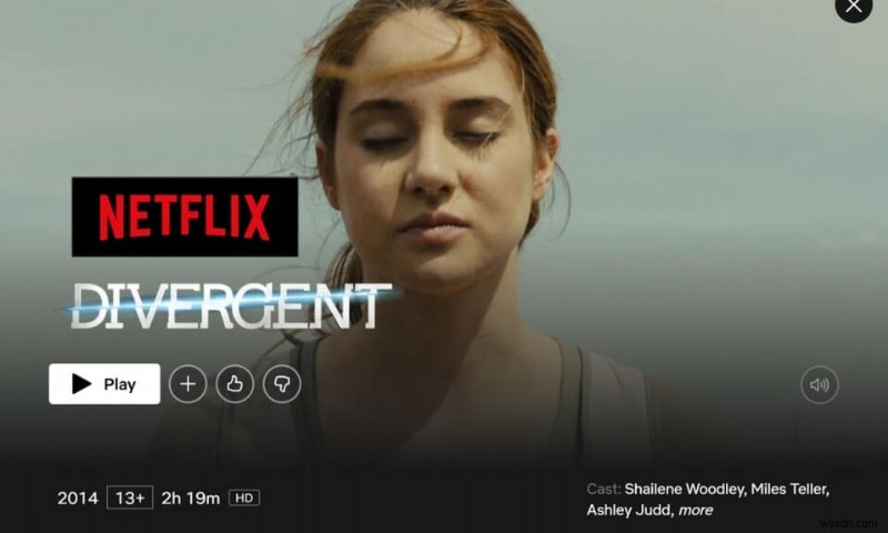 Divergent가 Netflix에 있습니까?