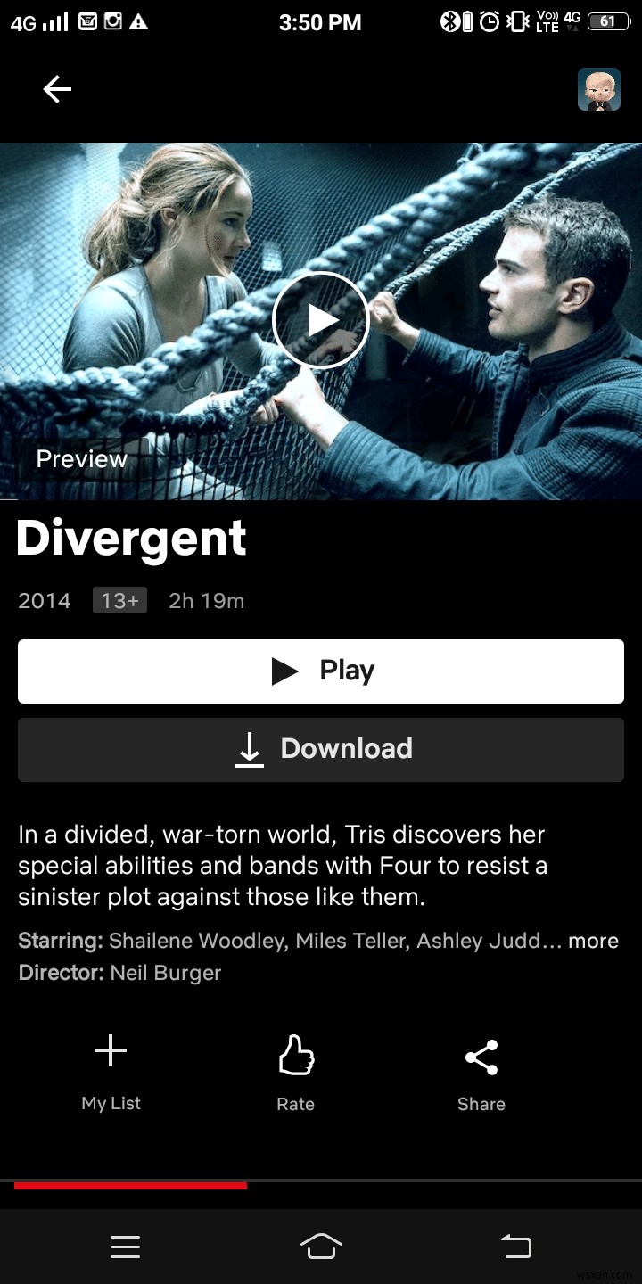 Divergent가 Netflix에 있습니까?