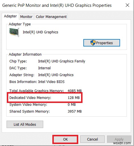 Windows 10의 VRAM 용량을 확인하는 방법