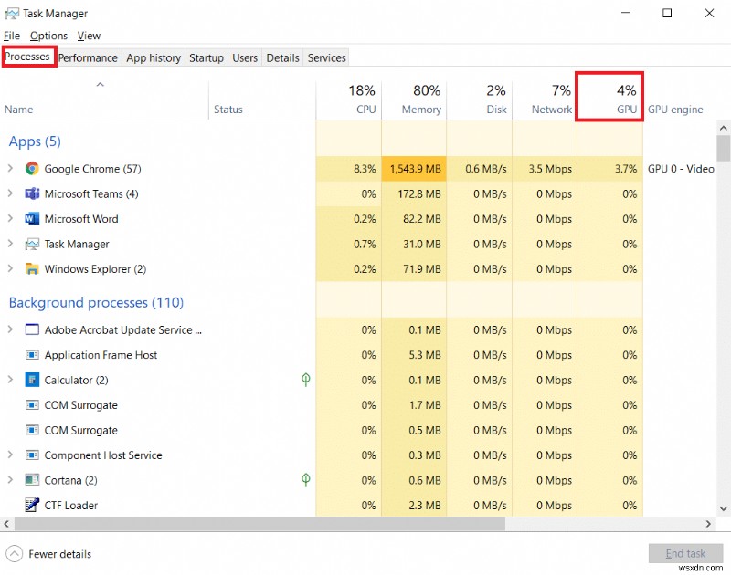 Windows 10의 VRAM 용량을 확인하는 방법