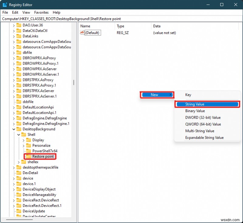 Windows 11에서 복원 지점 만들기 컨텍스트 메뉴를 추가하는 방법 