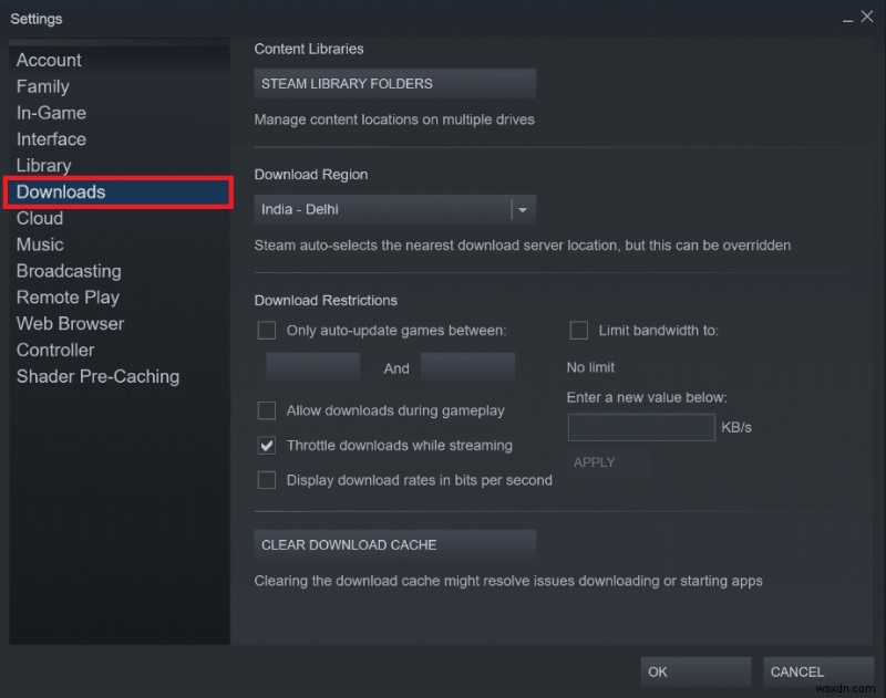 Steam 콘텐츠 파일 잠금 오류 수정 