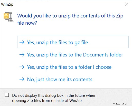Windows 10에서 GZ 파일을 여는 방법 