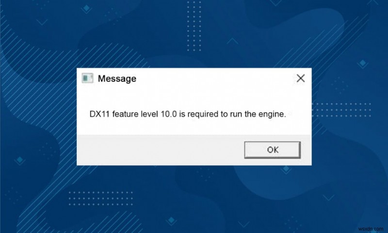 DX11 기능 수준 10.0 오류 수정