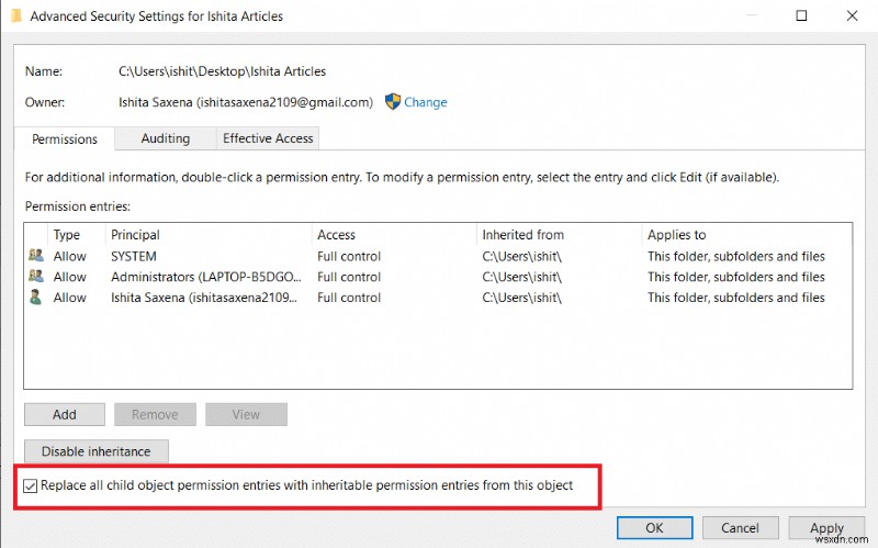 Windows 10에서 파일 권한을 변경하는 방법 