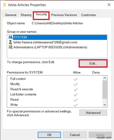 Windows 10에서 파일 권한을 변경하는 방법 