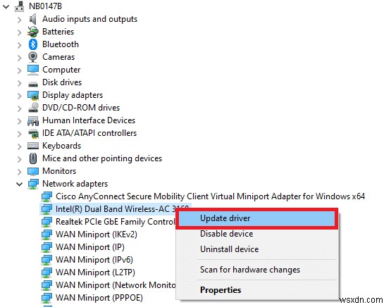Windows 10에서 네트워크 어댑터 드라이버를 업데이트하는 방법 