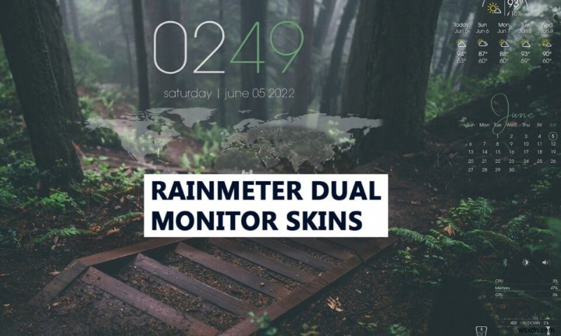 Windows 10에서 Rainmeter 듀얼 모니터 스킨을 설정하는 방법 