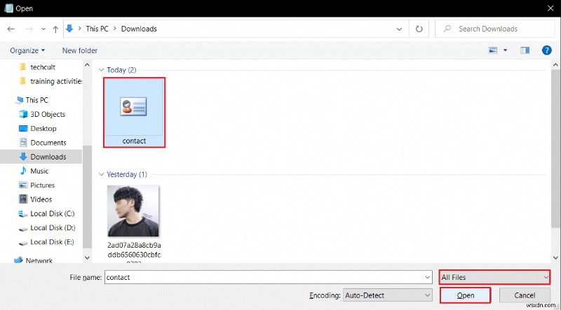 Windows 10에서 VCF 파일을 편집하는 방법 