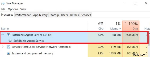 Windows 10에서 SoftThinks 에이전트 서비스 높은 CPU 사용량 수정 