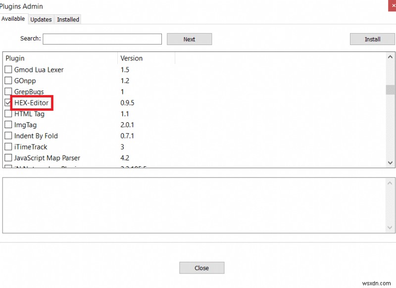 Windows 10에서 Hex Editor Notepad++를 설치하는 방법 