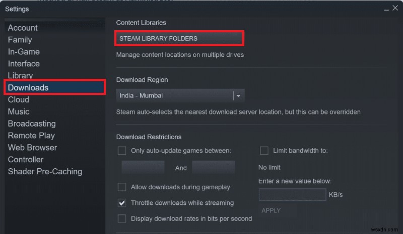 Windows 10에서 Steam 다운로드가 중지되는 문제 수정