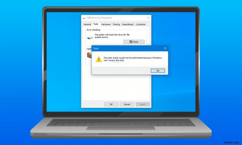 Windows에서 디스크에 액세스할 수 없기 때문에 디스크 검사를 수행할 수 없는 문제 수정 