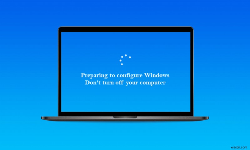 Windows 10 구성 준비 중 멈춤 수정 