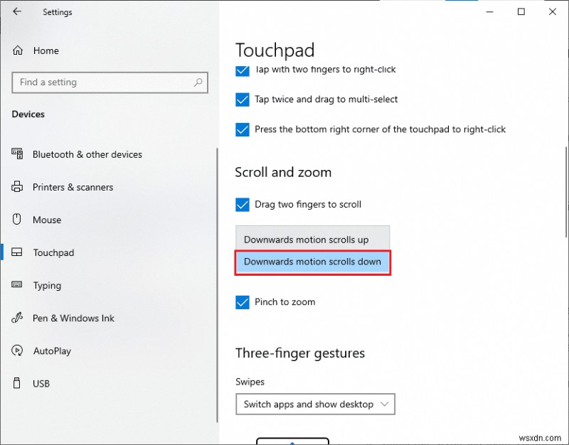 Windows 10에서 역 스크롤을 수행하는 방법 